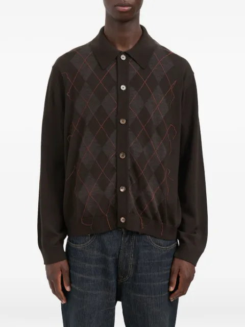 OUR LEGACY argyle fine wool cardigan