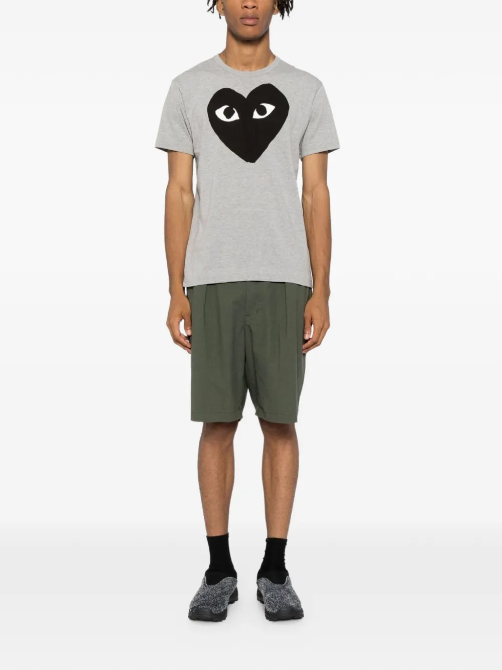 Comme Des Garçons Play T-shirt met hartprint Grijs