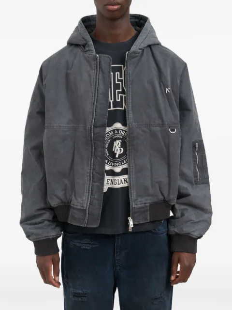 Represent hooded bomber jacket