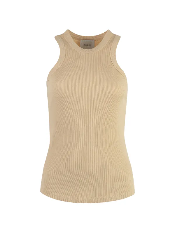 Halfboy Americana Ribbed Tank Top in Neutrals