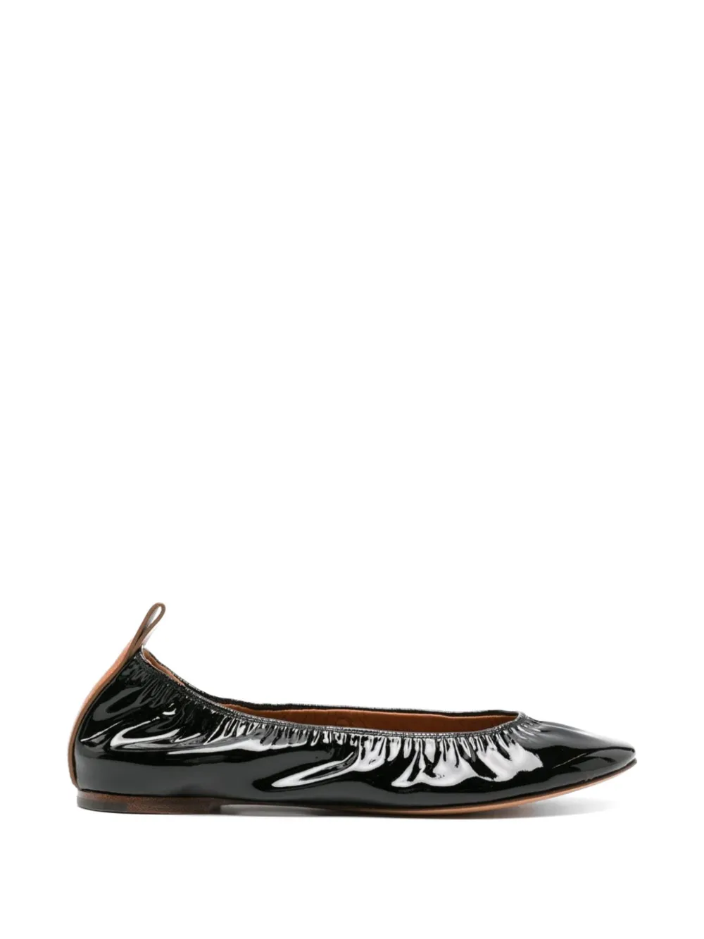 Lanvin Patent-leather Slip-on Ballet Flats In Black