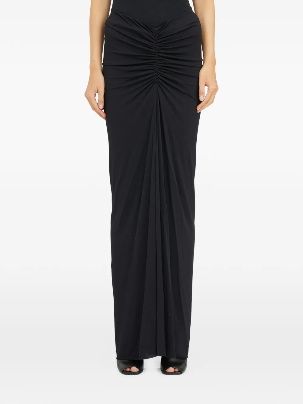 Rick Owens Poppy Drapped Maxi Skirt In Black