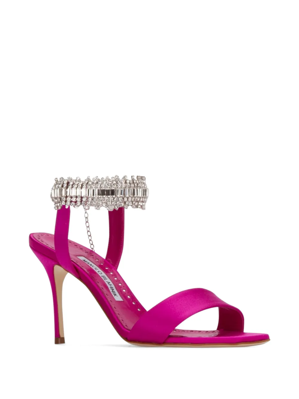 Manolo Blahnik Parinasan verfraaide sandalen Roze