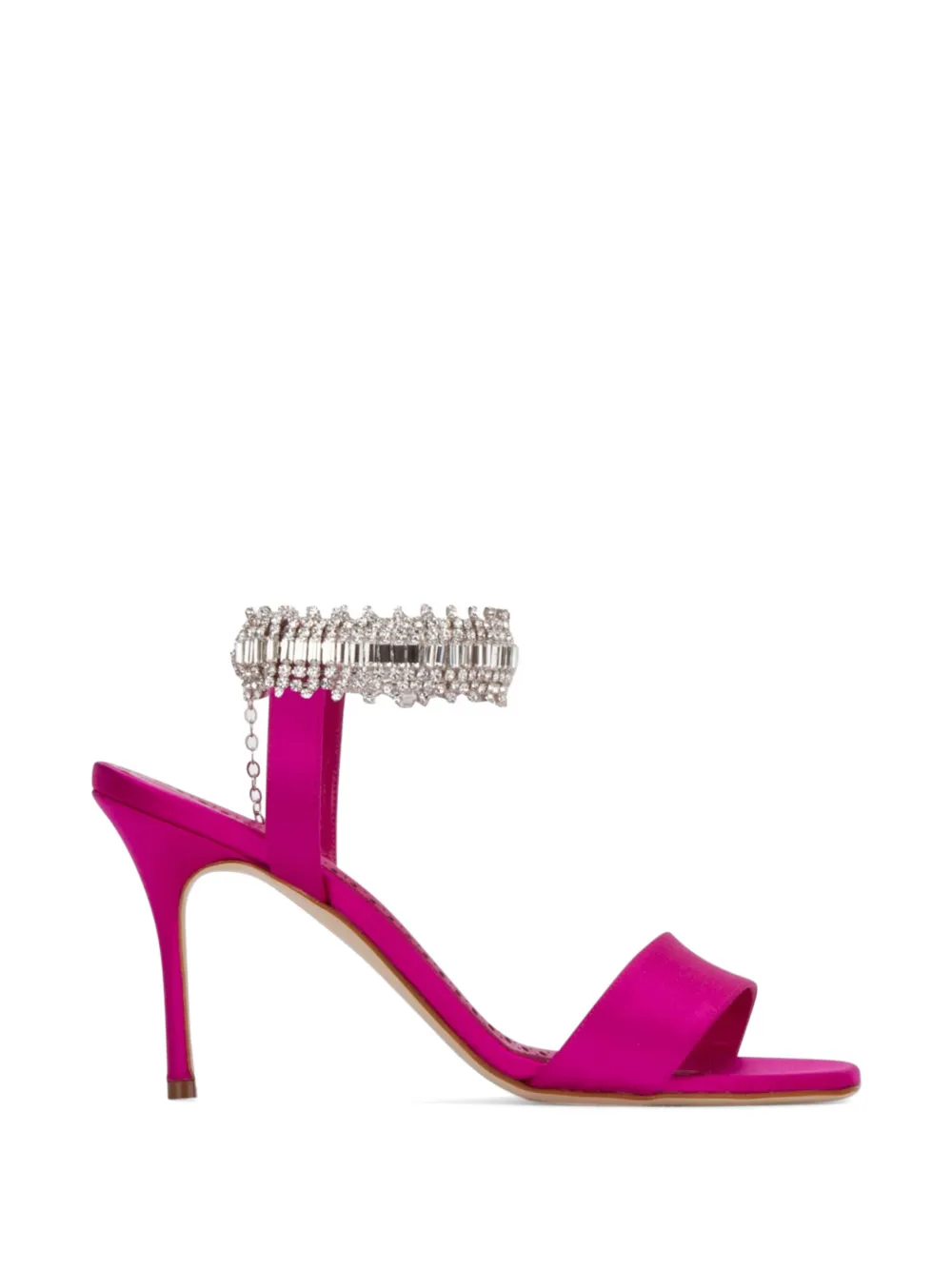 Manolo Blahnik Parinasan verfraaide sandalen Roze