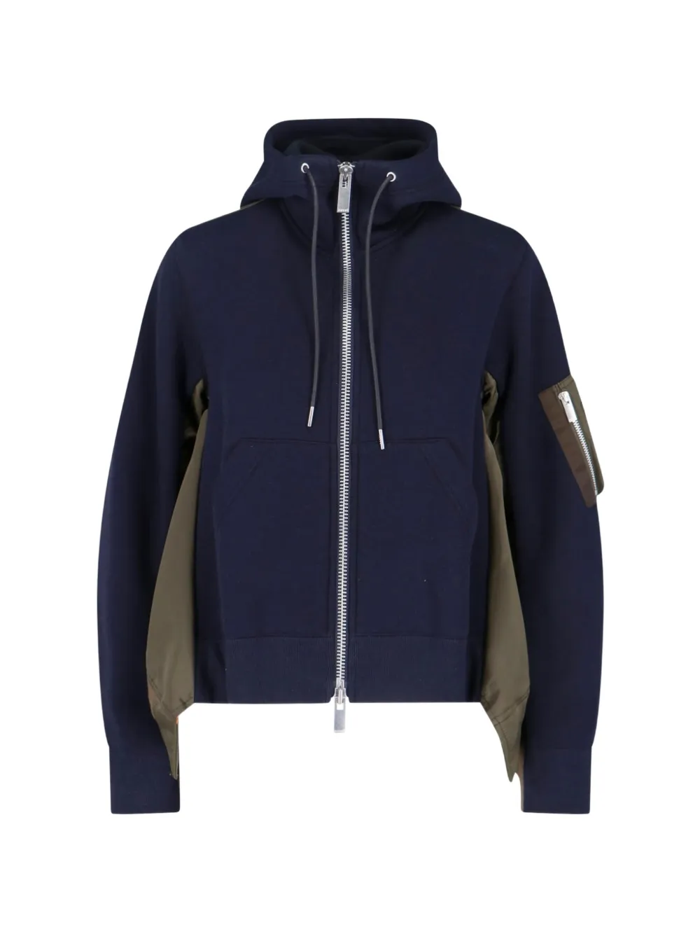 sacai zip hooded jacket - Blu