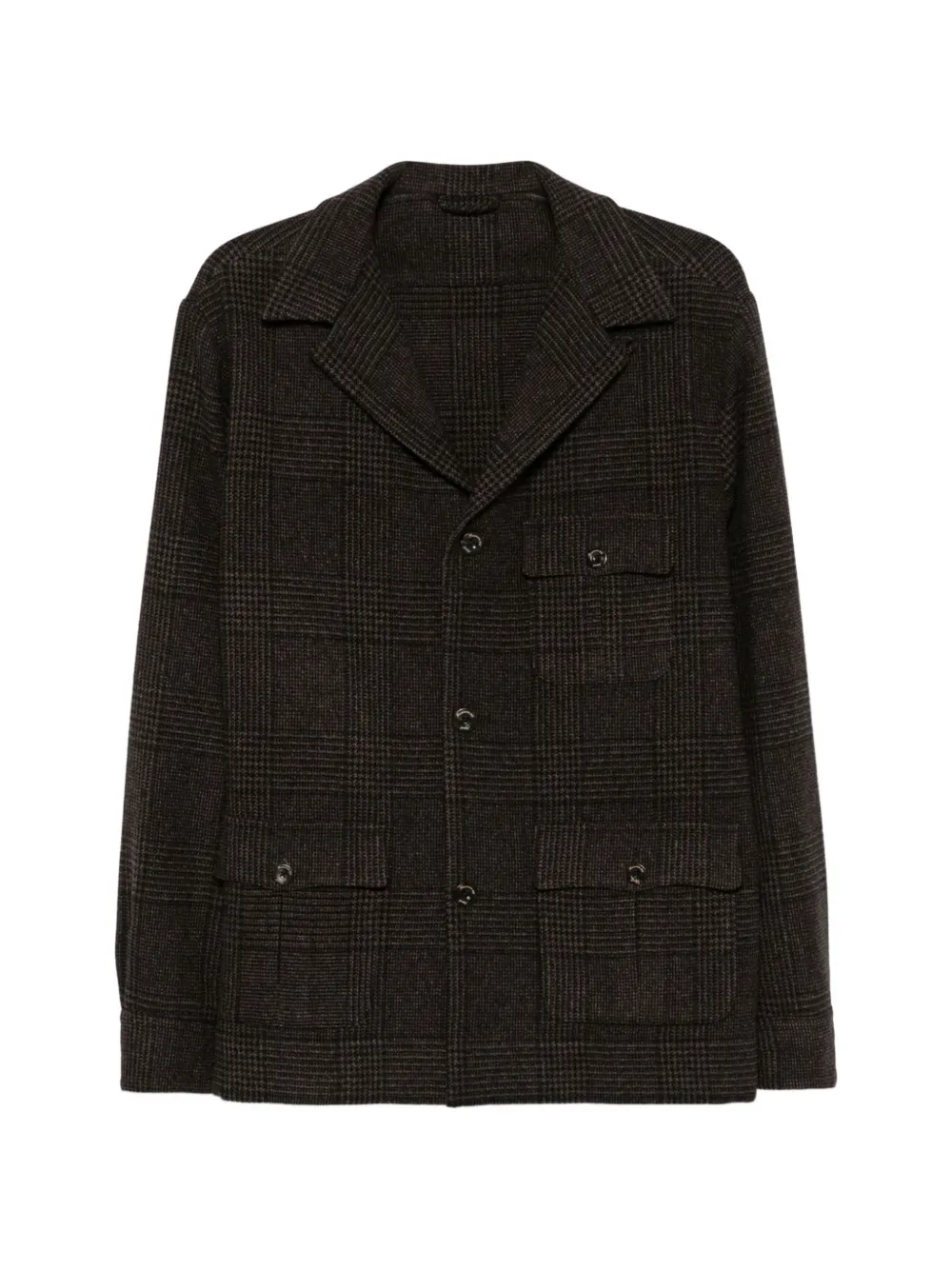 Finamore 1925 Napoli plaid single-breasted jacket - Marrone