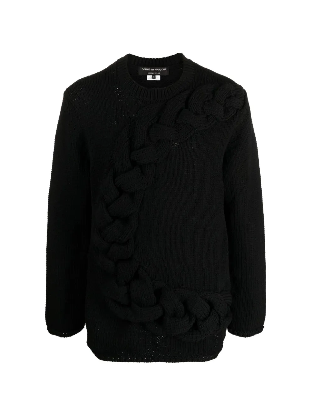 Comme des Garçons Homme Plus cable-knit crew-neck sweater - Nero