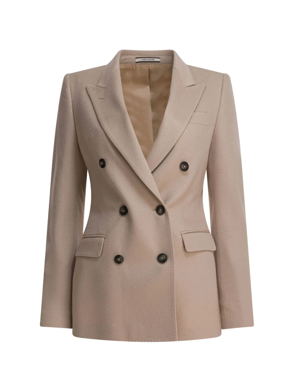 Tagliatore double-breasted cashmere blazer - Nude