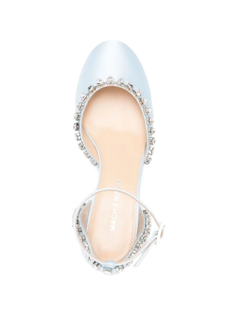MACH & MACH Audrey satijnen pumps met kristallen Blauw