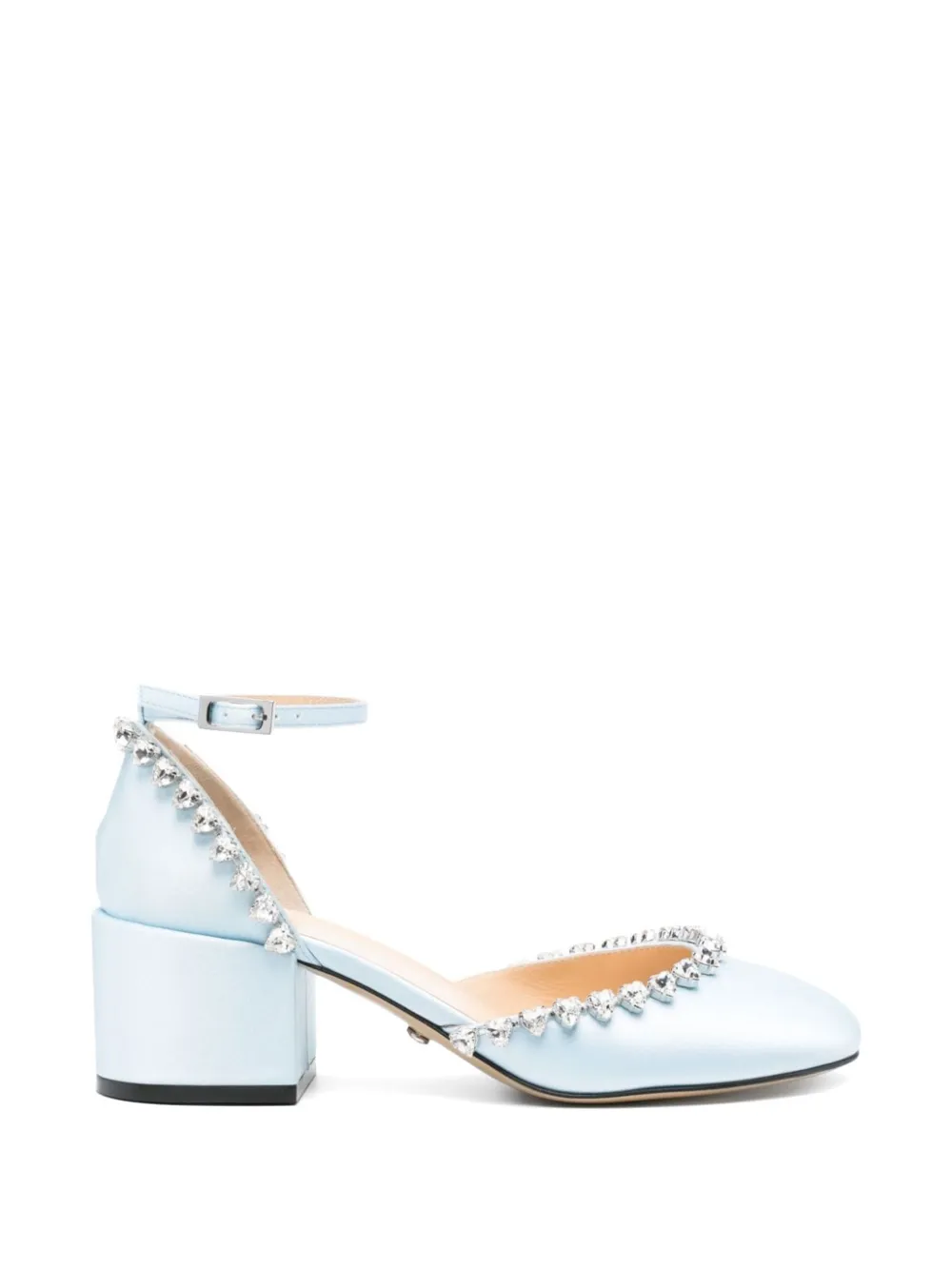 MACH & MACH Audrey crystal satin pumps - Blu