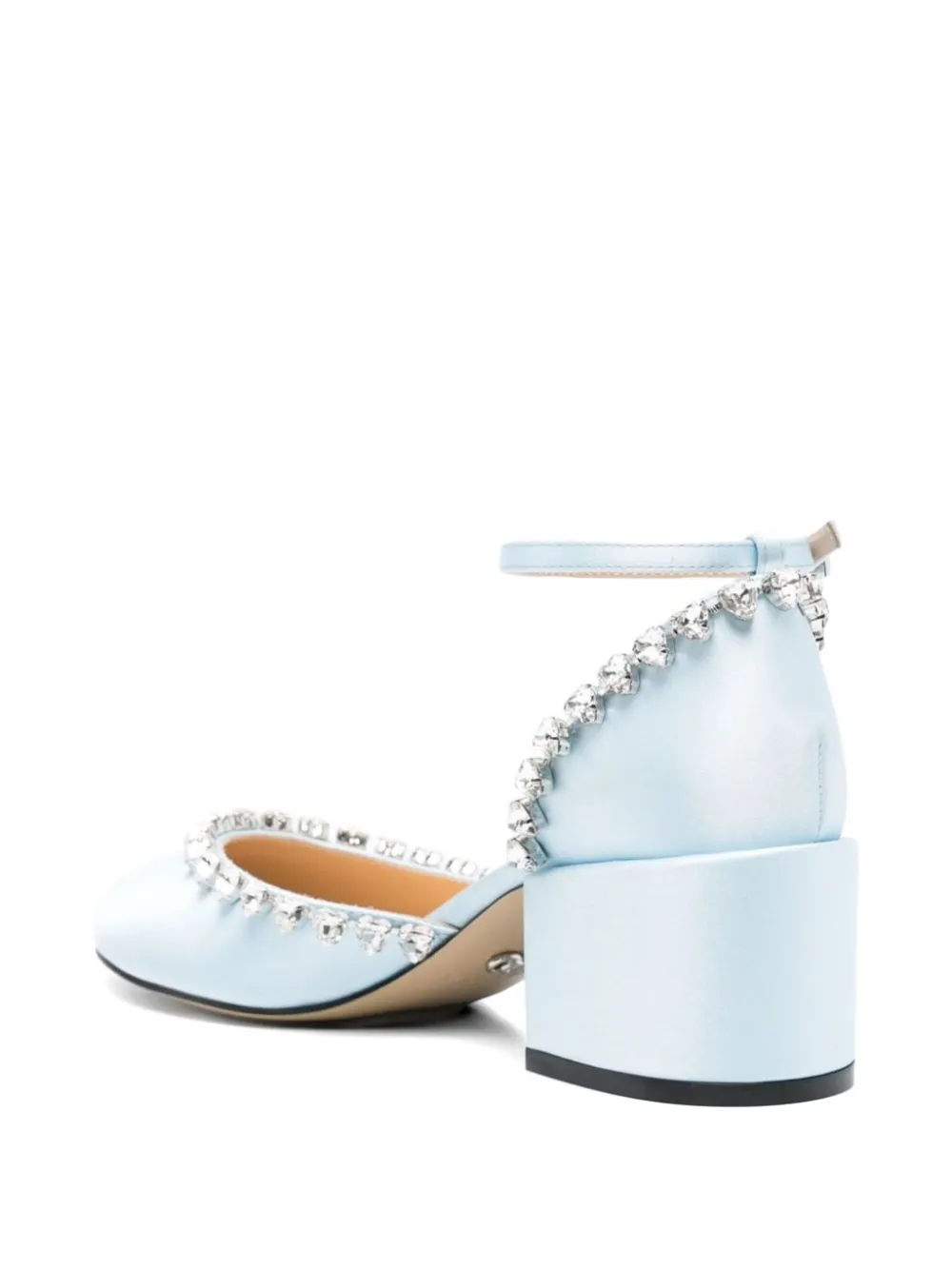 MACH & MACH Audrey satijnen pumps met kristallen Blauw