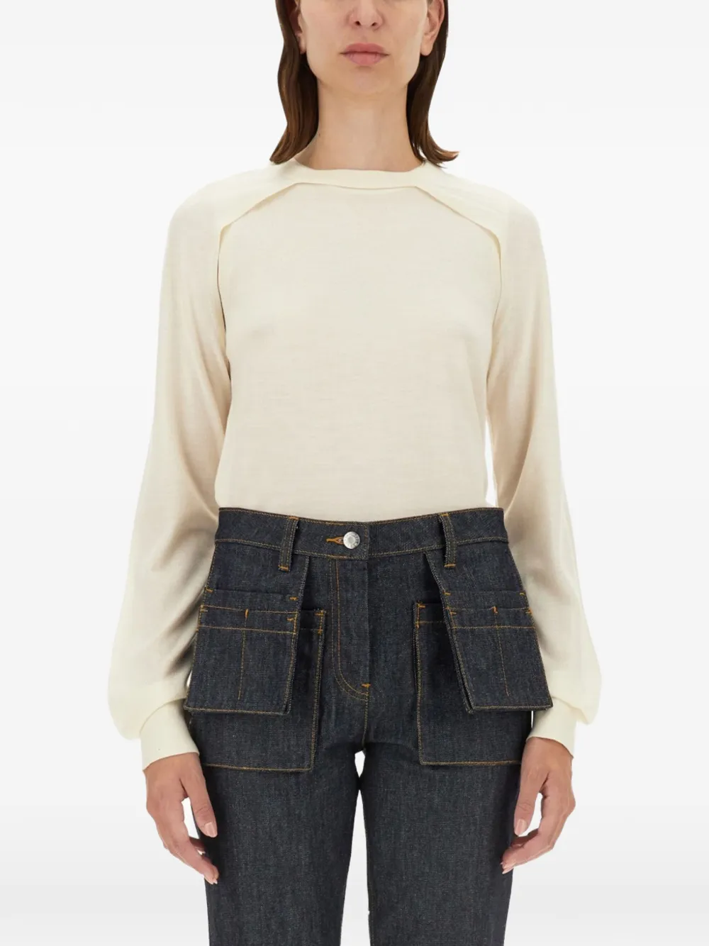 Helmut Lang shoulder detail jersey - Toni neutri