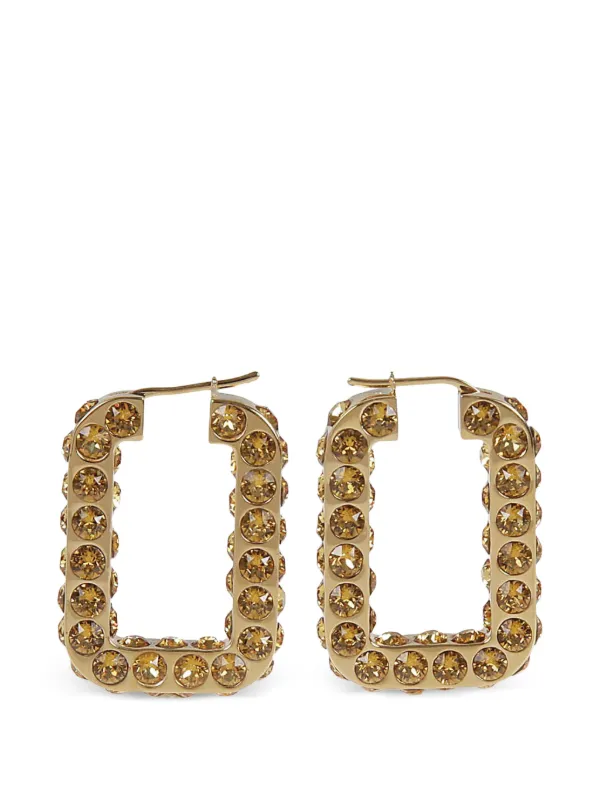 Amina Muaddi Charlotte Crystal-embellishment Earrings in Gold