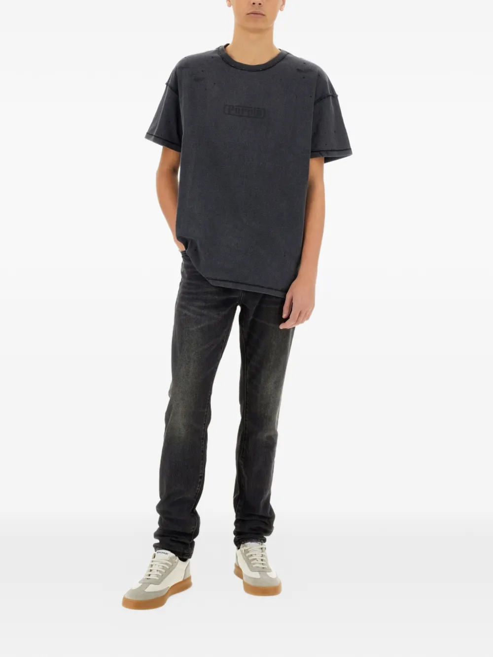 Purple Brand Inside-Out T-shirt Grijs