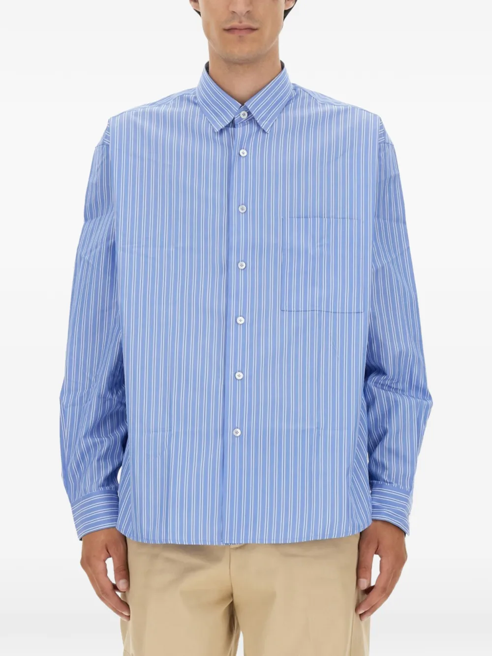 Lanvin long-sleeve striped shirt - Blau