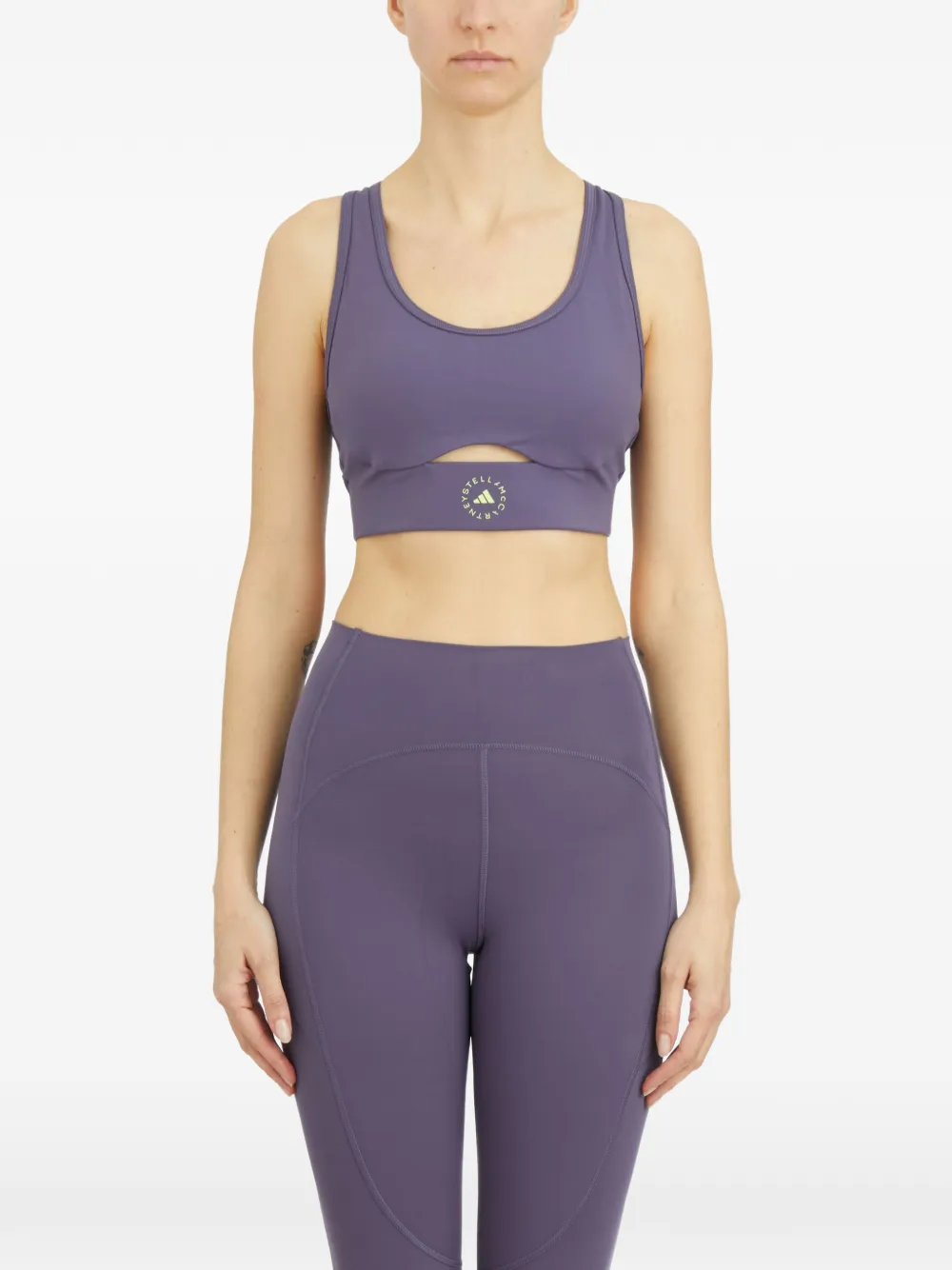 adidas by Stella McCartney logo-detail strap sports bra - Violett