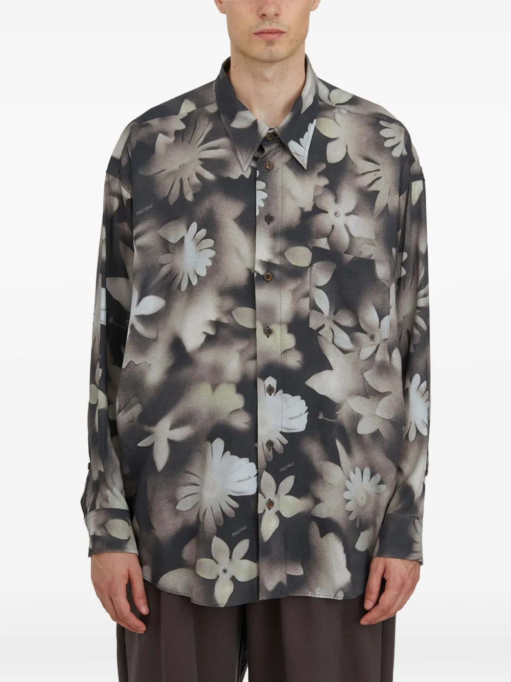 Magliano floral pocket shirt - Grigio