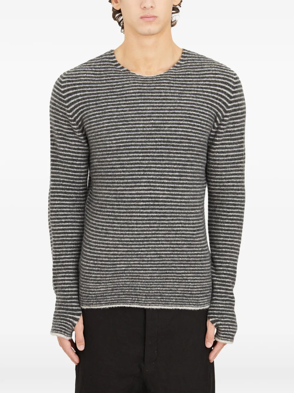 MD75 striped wool sweater - Grigio