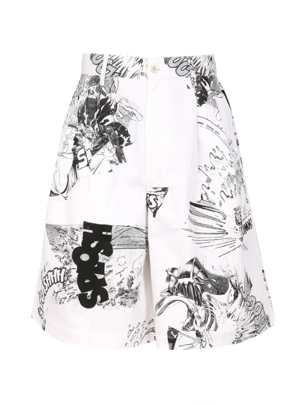 Comme Des Garçons Shirt x Christian Marclay graphic-print shorts - Bianco
