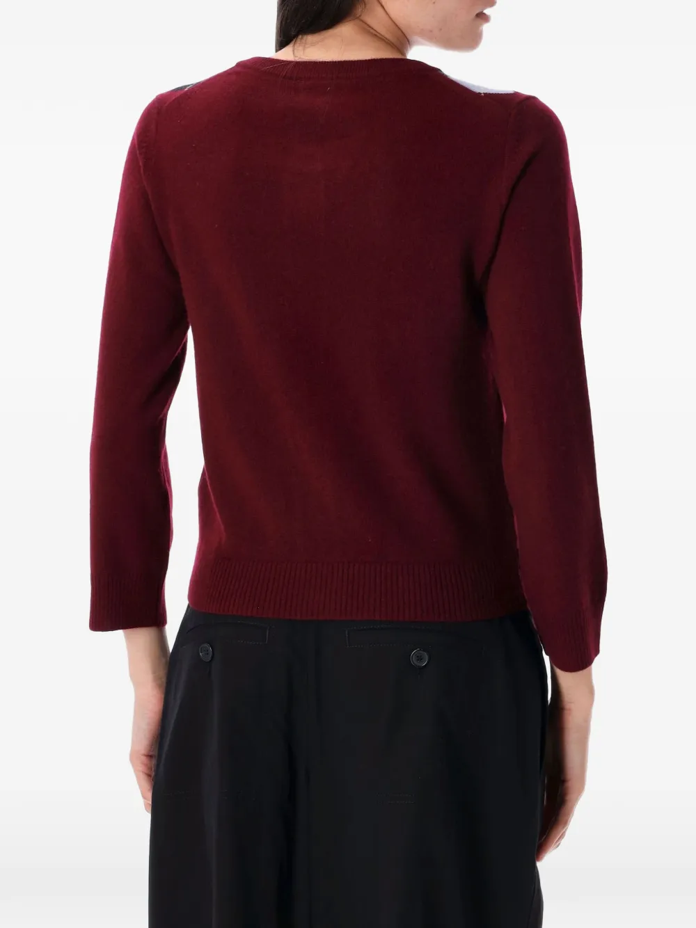 GANNI Vest met argyle-ruit en knoop Rood