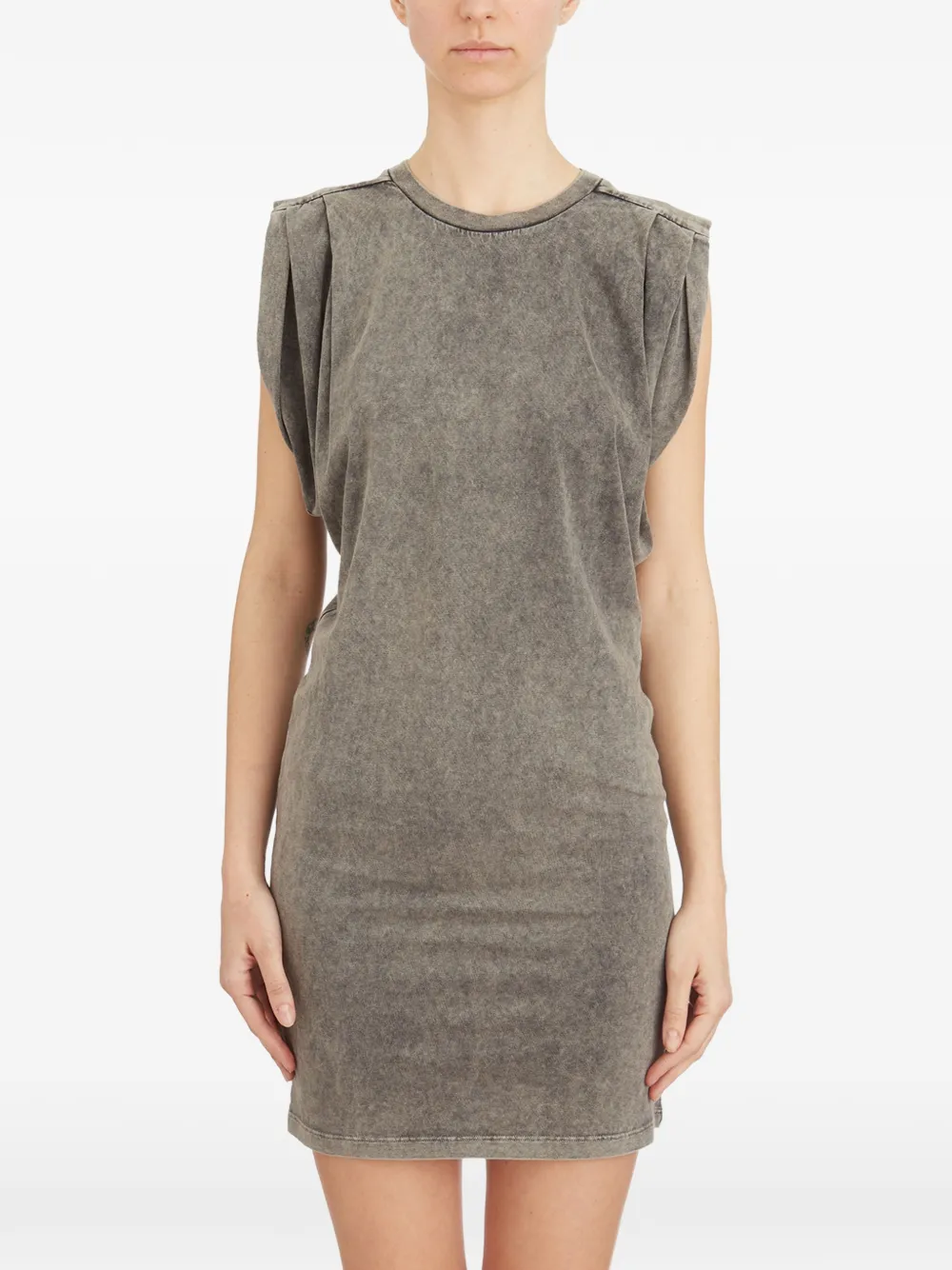 DONDUP crew-neck cotton dress - Grigio