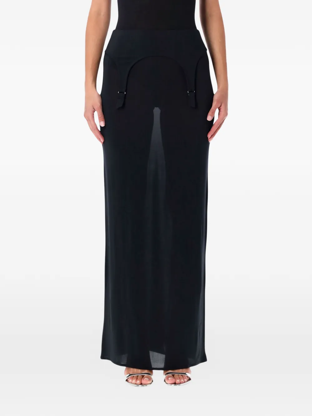 Jean Paul Gaultier belt-detail long skirt - Blu