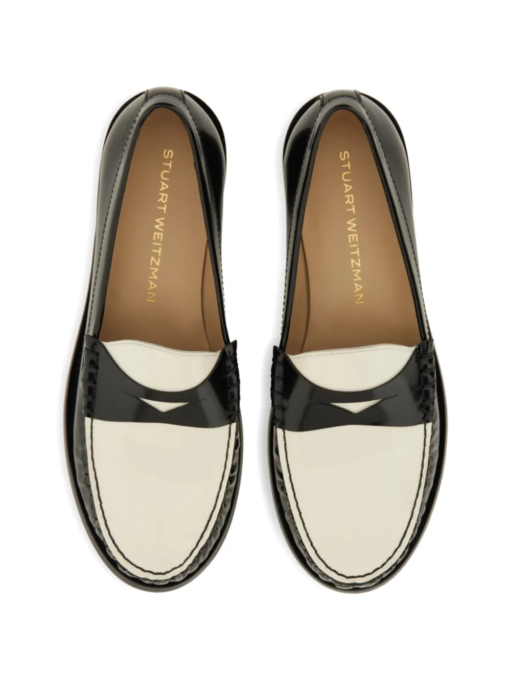 Stuart Weitzman Lottie tweekleurige loafers Zwart