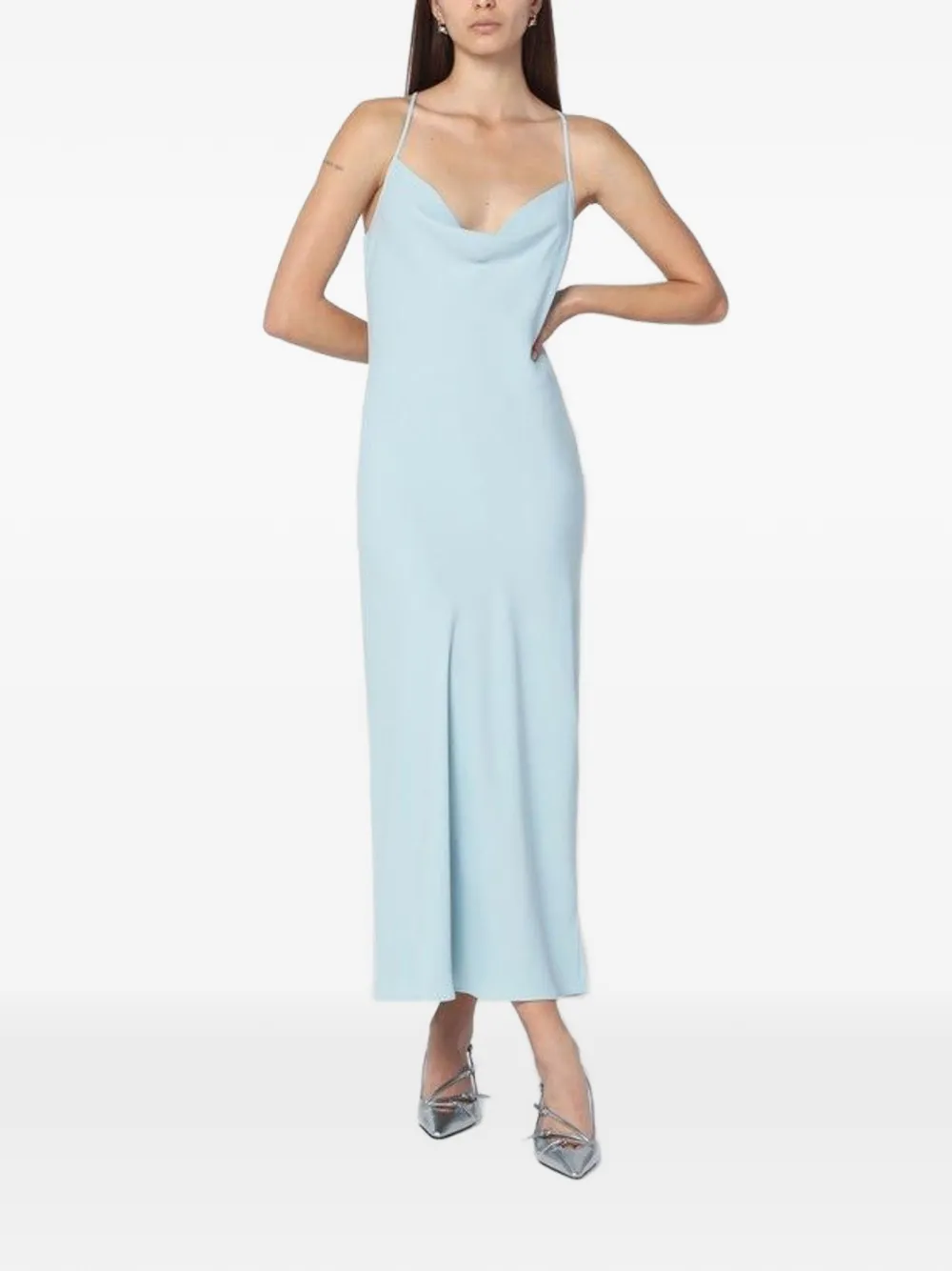 Calvin Klein cowl-neck slip maxi dress - Blu