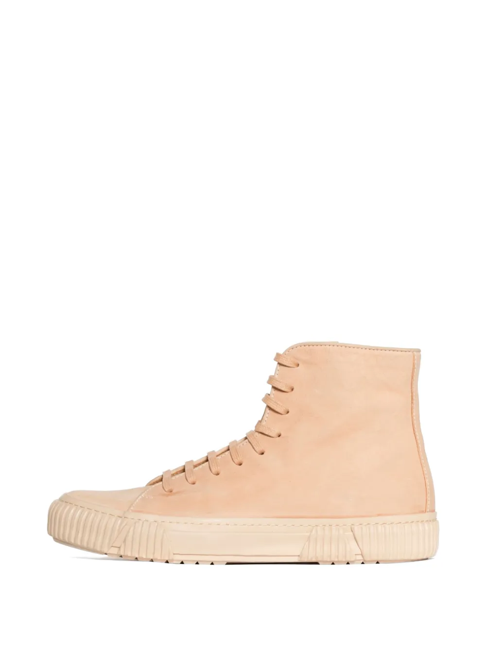 Both hi-tops leather sneakers Beige