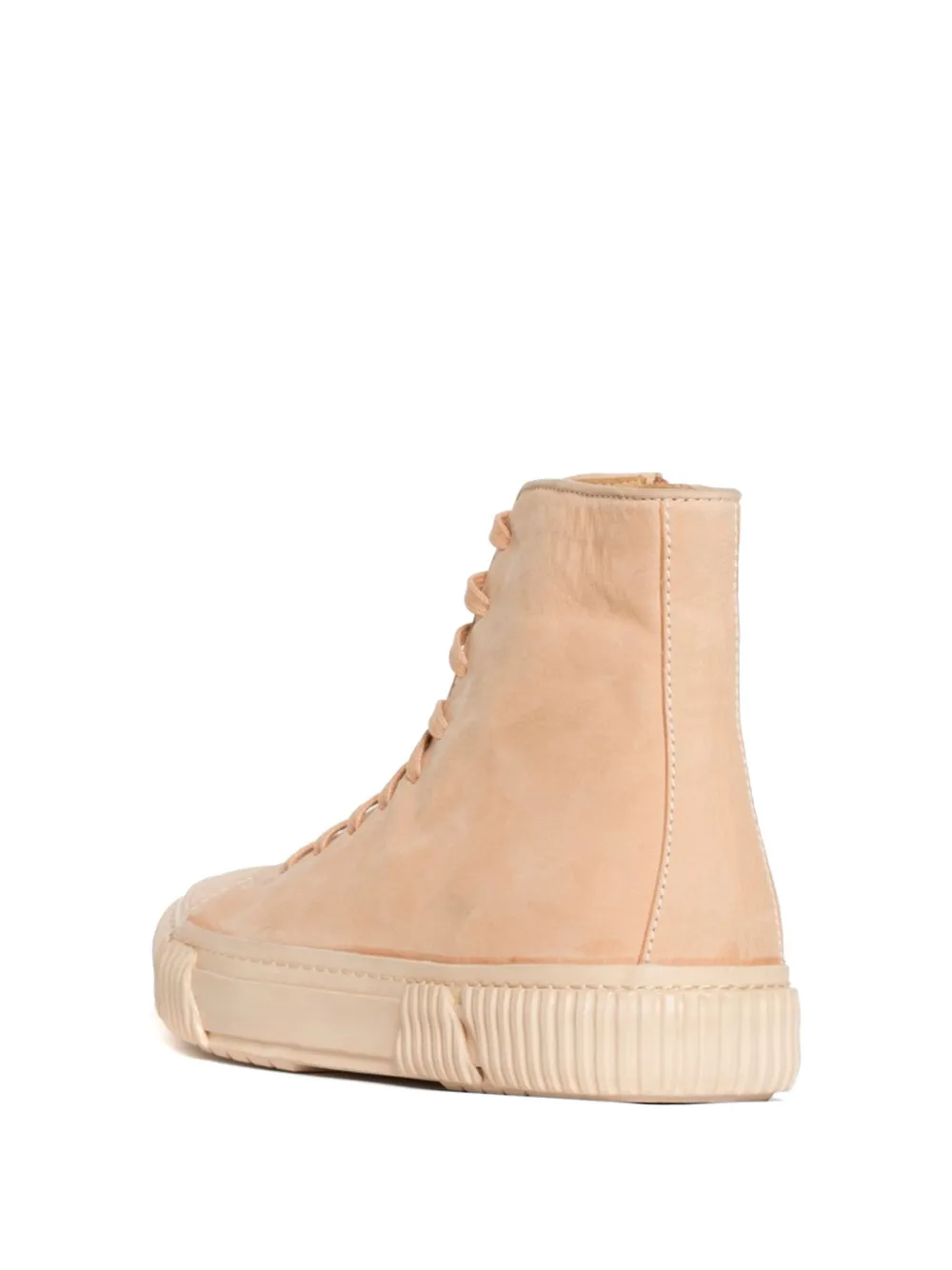 Both hi-tops leather sneakers Beige