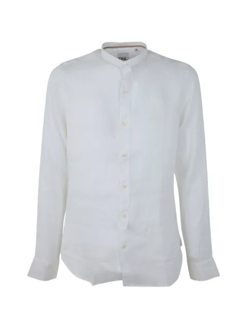 Dnl Korean-neck linen shirt