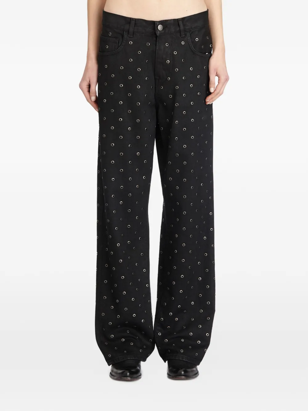 Haikure Bonnie eyelet-details jeans - Schwarz