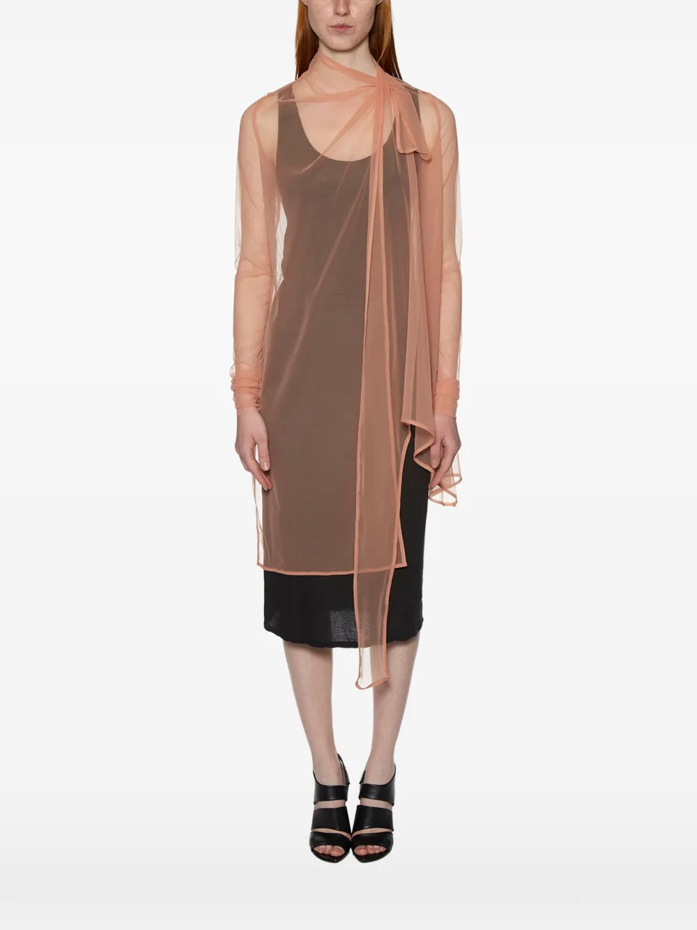 Rick Owens Lilies stretch tulle coat - Rosa