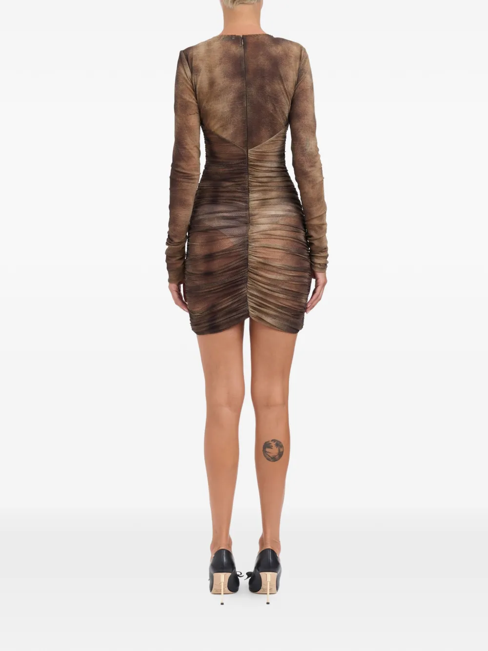 Elisabetta Franchi Mini-jurk met halsketting-detail Bruin
