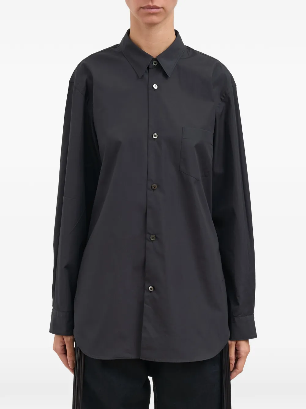 Junya Watanabe chest-pocket poplin shirt - Nero