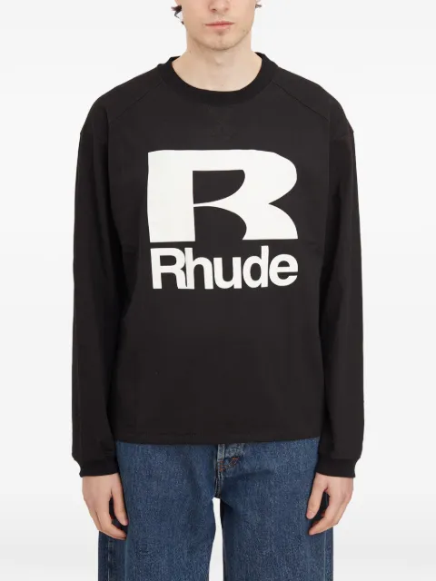 RHUDE logo-print long-sleeved T-shirt