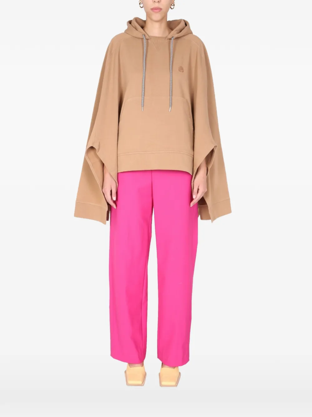 AMBUSH embroidered-logo hooded poncho - Nude