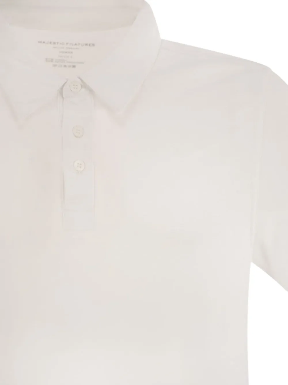 Majestic Filatures Poloshirt met knopen Wit