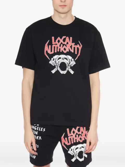 Local Authority Tri Skull O Shop cotton T-shirt