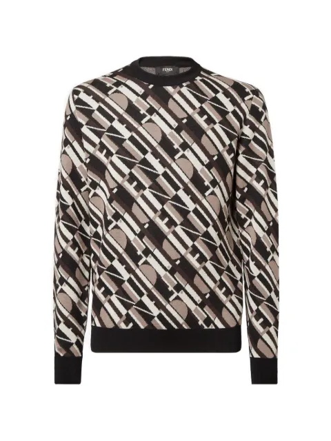 FENDI patterned crew-neck sweater
