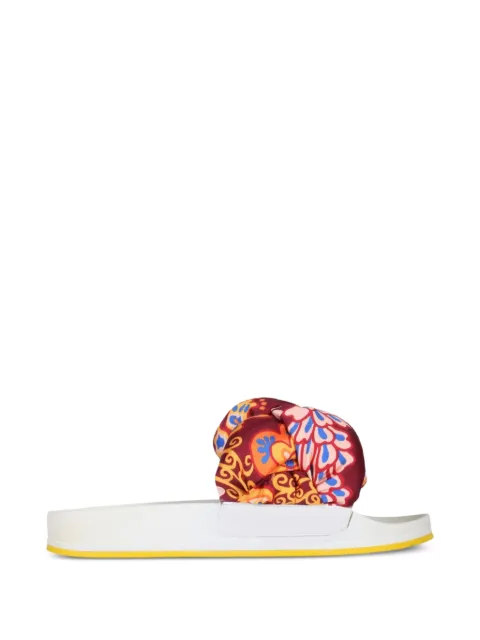 La DoubleJ braided floral-print sandals