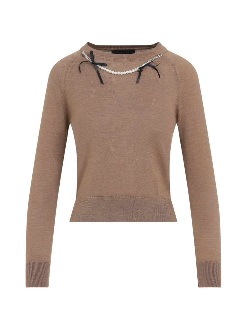 Simone Rocha bow-detail long-sleeve sweater - Marrone