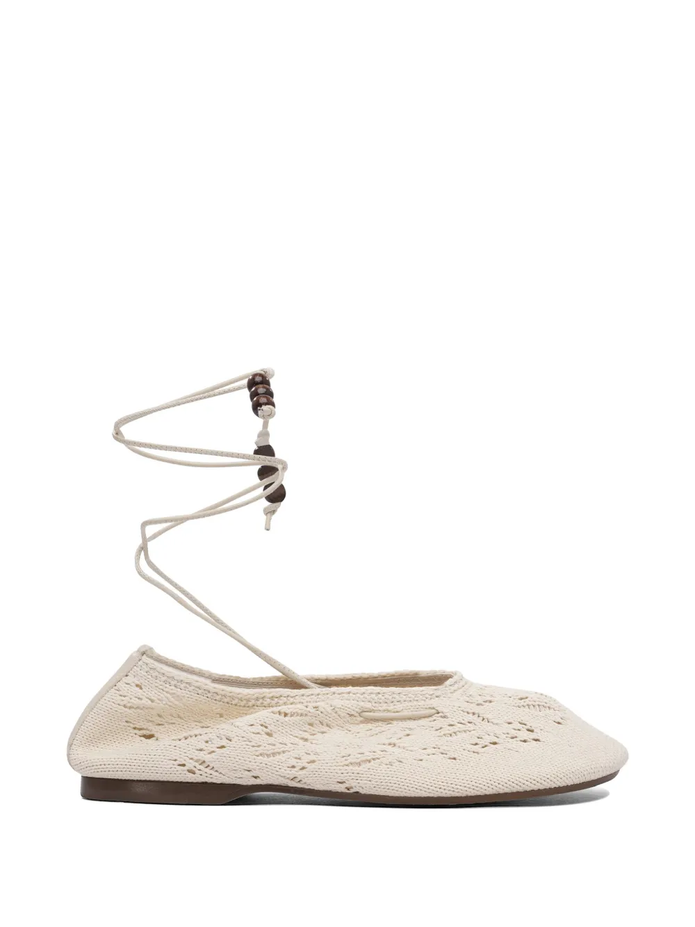 ALOHAS beaded lace-up ballet flats - Toni neutri