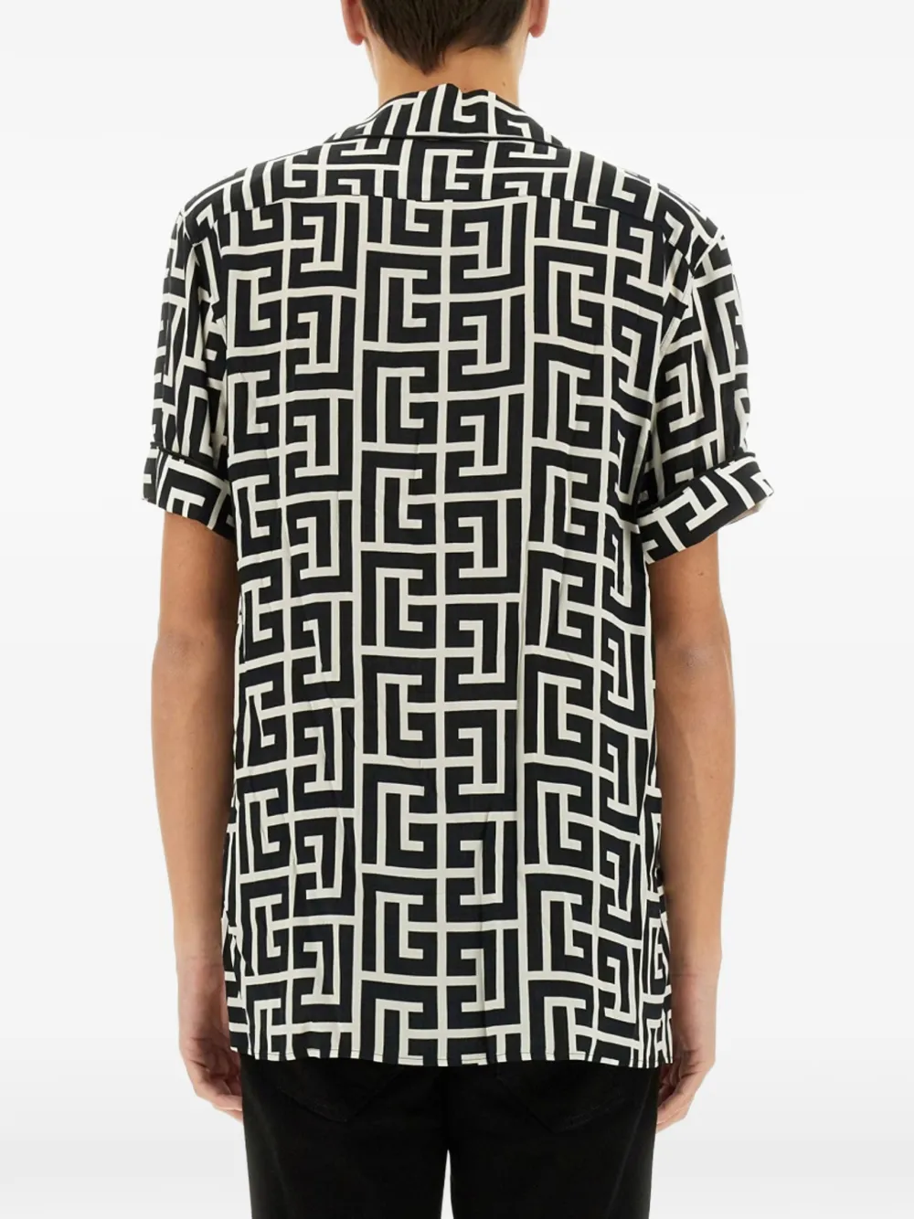 Balmain Overhemd met monogramprint Zwart