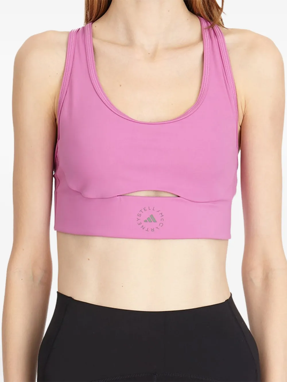 adidas by Stella McCartney Yoga sport-bh met logoprint Roze