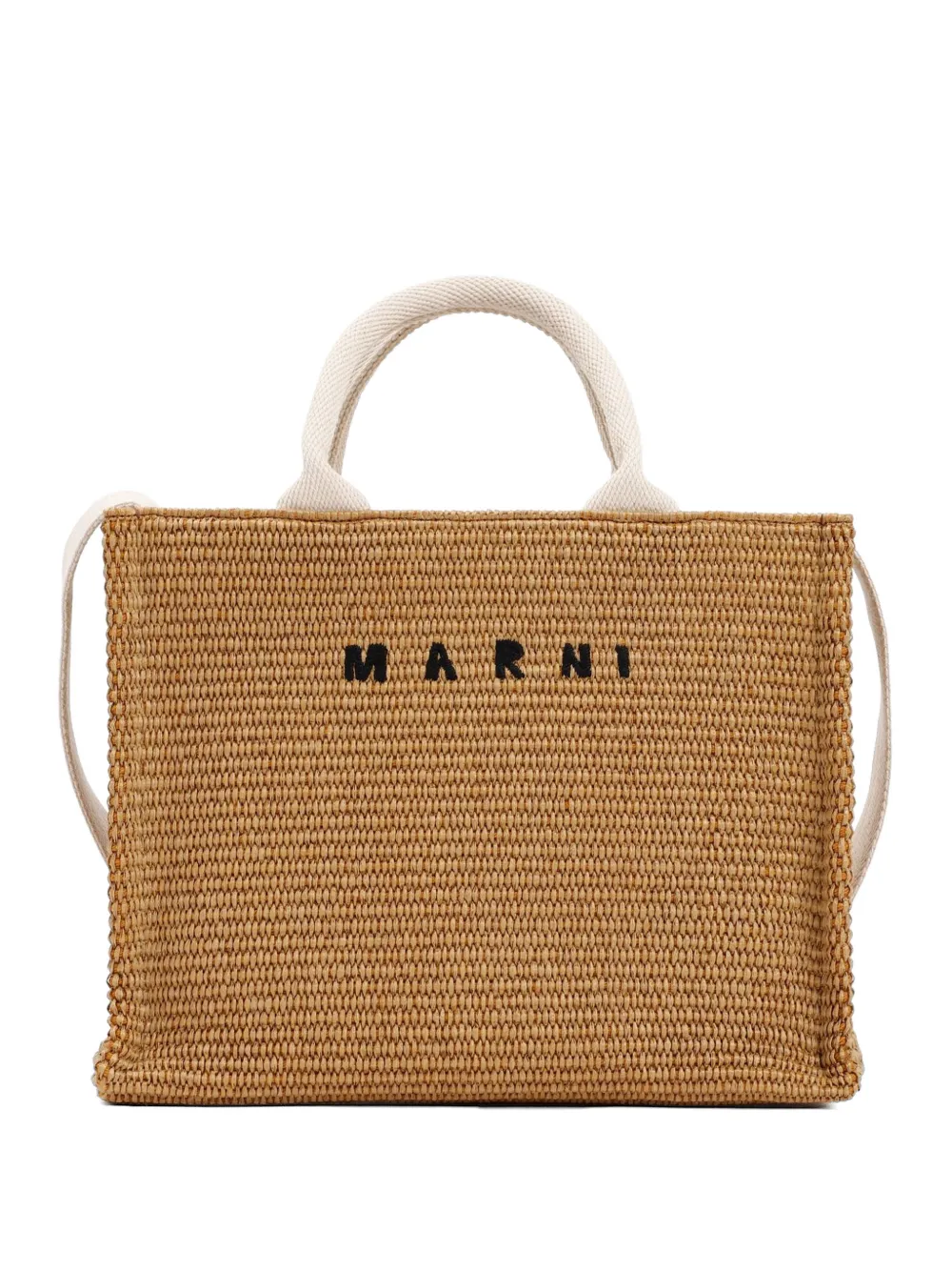Marni Raffia-effect Tote Bag In Neutral