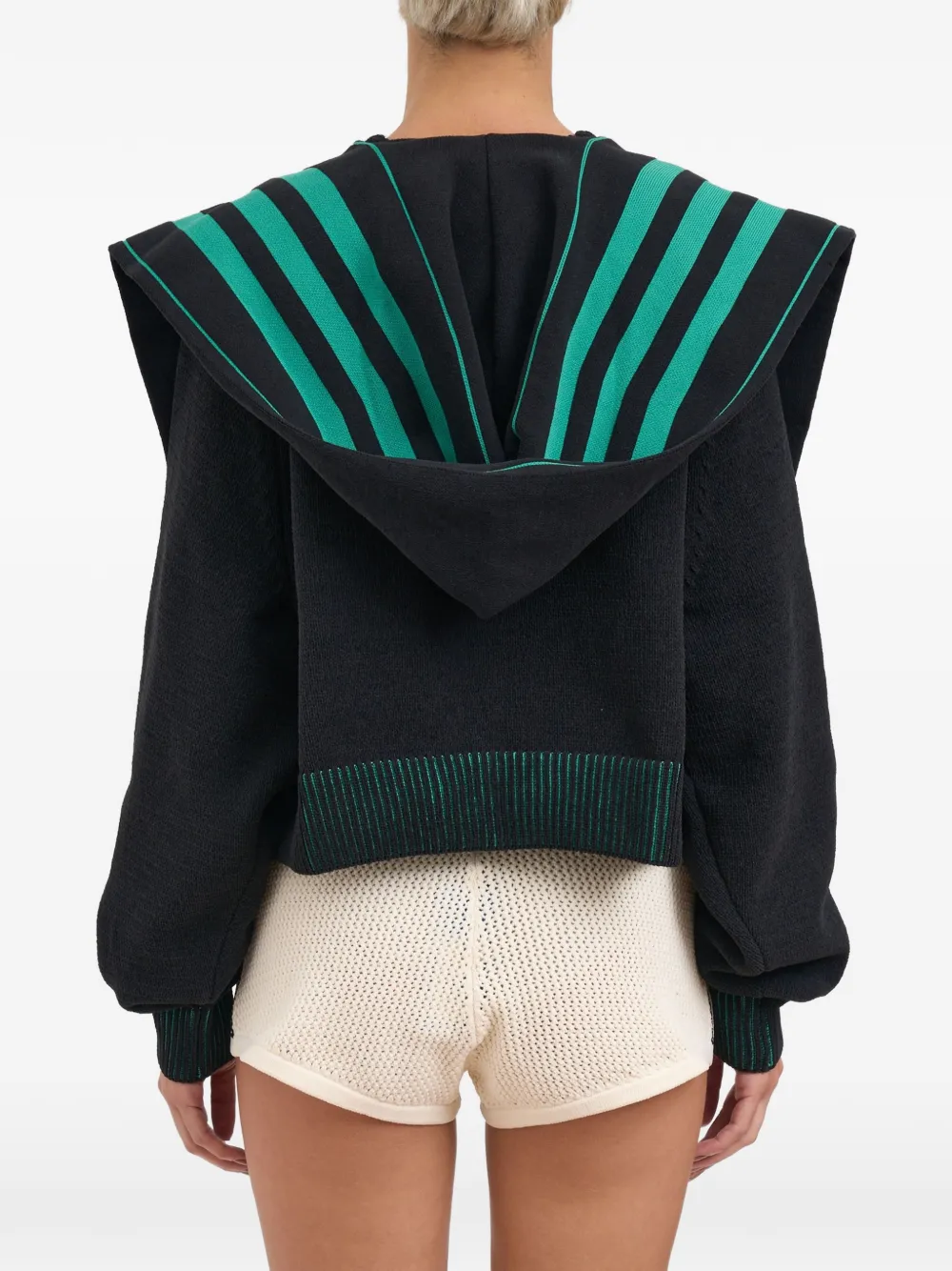 adidas Gestreepte trui met capuchon Zwart