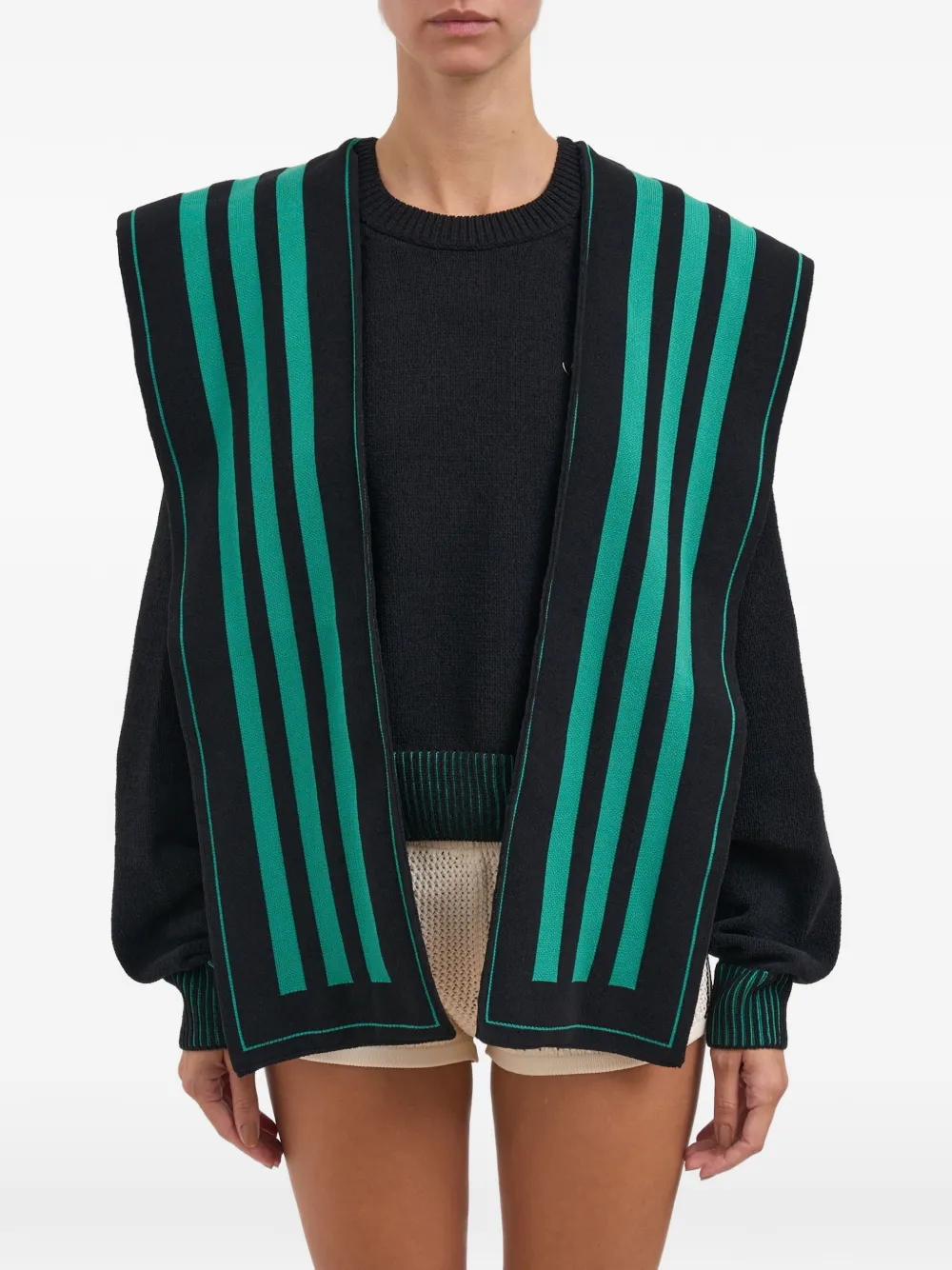 adidas striped hooded sweater - Nero