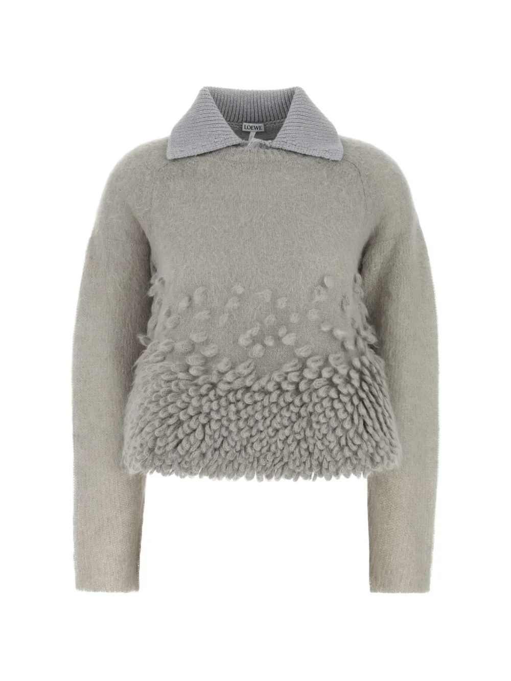 LOEWE collar-detail long-sleeves sweater - Grigio