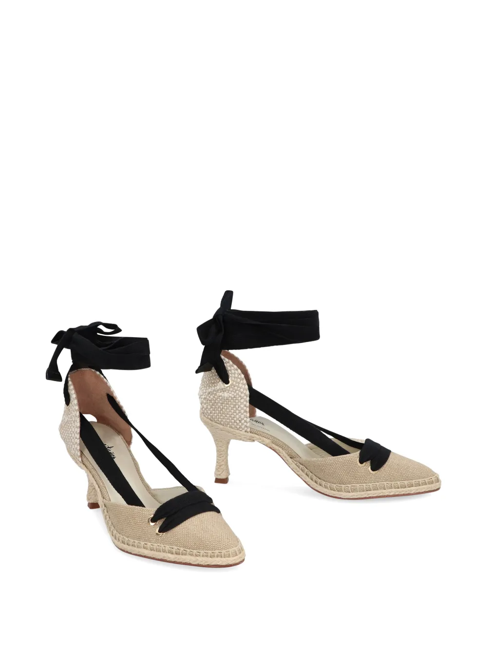 Castañer Manolo Blahnik Casta canvas espadrilles met hak Beige